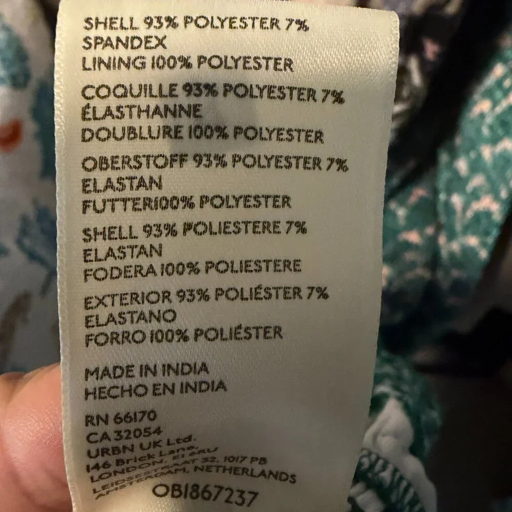 Free People Green Smocked Midi Dress Ruffle Sleeve Floral Bodycon Boho - Picture 10 of 11